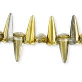 Preciosa Glass Spike Beads – Crystal Amber, 13mm (36 pcs)